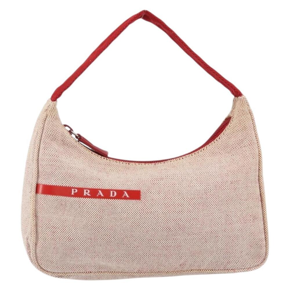 PRADA Sports Hand Bag Canvas Gray Red Auth hk3258 - Picture 13 of 16